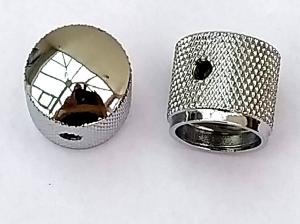 2 HEAVY METAL KNURLED KNOB CHROME FOR ELECTRIC BASS OR TELECASTER GUITAR